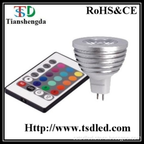 1*3W RGB Remote MR16 LED Spotlight (TD-12HPMR16RGB3-1)